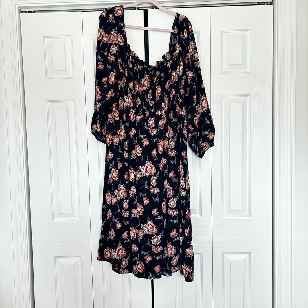 Floral Black Midi Dress